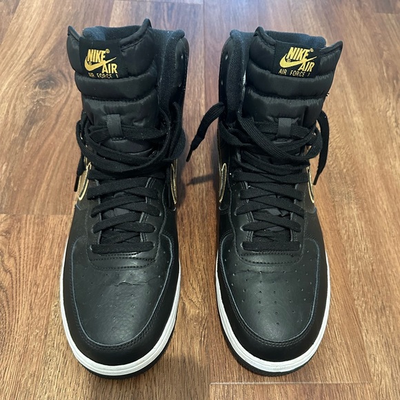 black and gold air force 1 high
